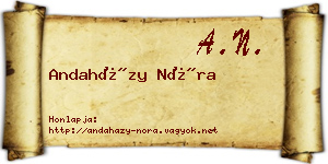Andaházy Nóra névjegykártya