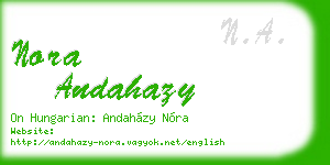 nora andahazy business card