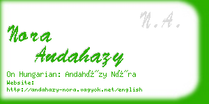 nora andahazy business card